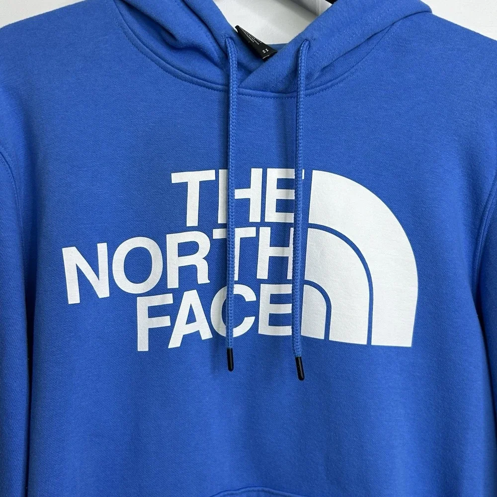 The North Face Hoodie Sweatshirt Mens Medium Pullover Graphic Print Logo Blue